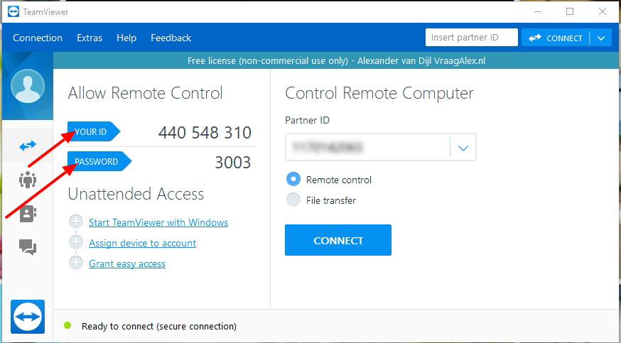 AliExpress ondersteuning via teamviewer