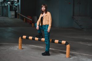plaid vrouwenjas